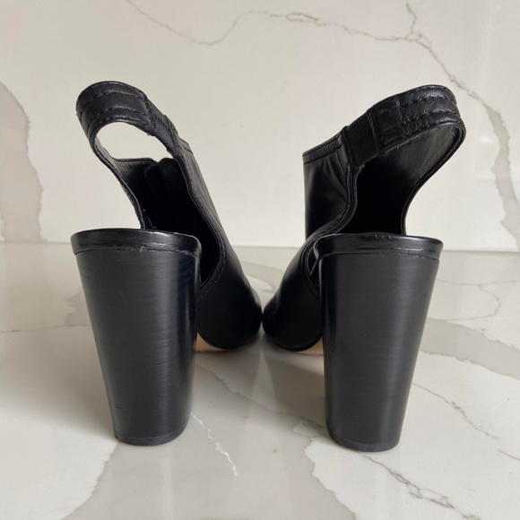 VINCE CAMUTO leather kitten open toe booties mob wife GRADUATION PARTY WEDDING - Picture 6 of 10